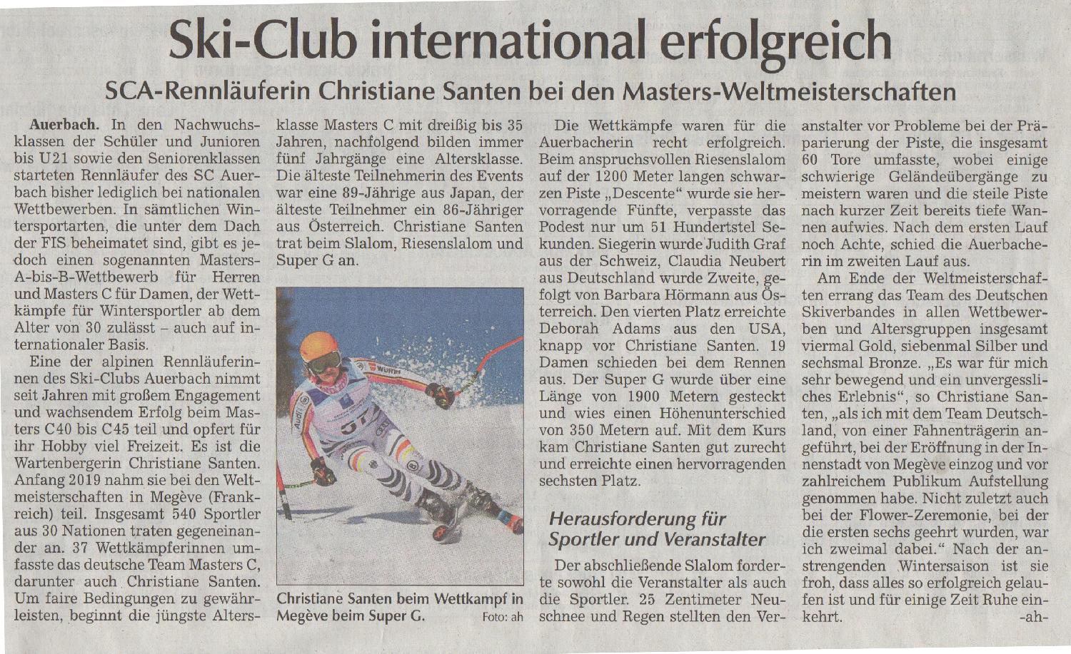Ski Club international erfolgreich